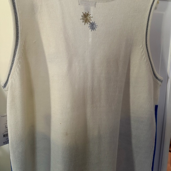 Christmas Sweater Vest by White Stag Embellished with Silver & Gold NWT - Picture 3 of 5